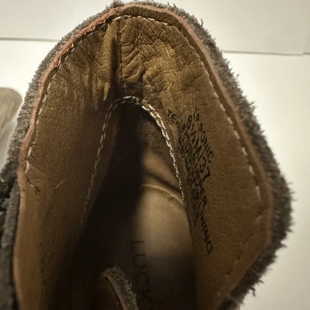 🤠 Lucky Brand Ponic Suede Western Ankle Booties - Titanium Grey (Size 6.5, NIB) - Picture 9 of 12